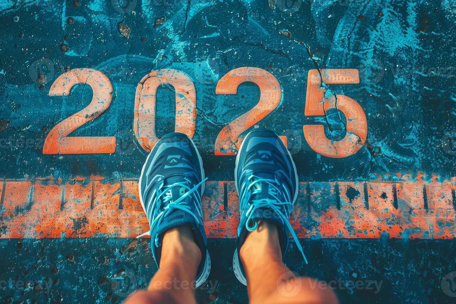 The beginning of 2025 is written on a colorful road. Conceptual photo of the coming New Year 2025. New year concept, motivation, business promotion, step forward, moving forward, hope