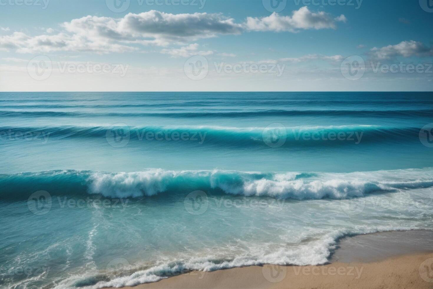 un ver de el Oceano desde encima con olas foto