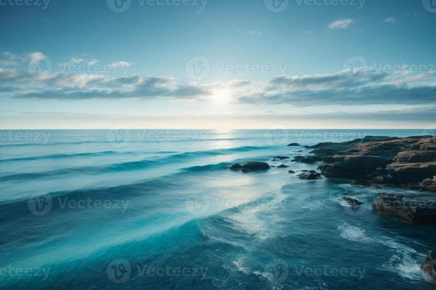 a view of the ocean from above with waves photo