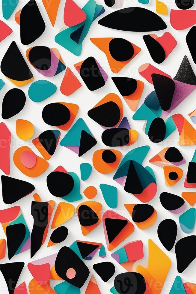 abstract geometric pattern with colorful shapes photo