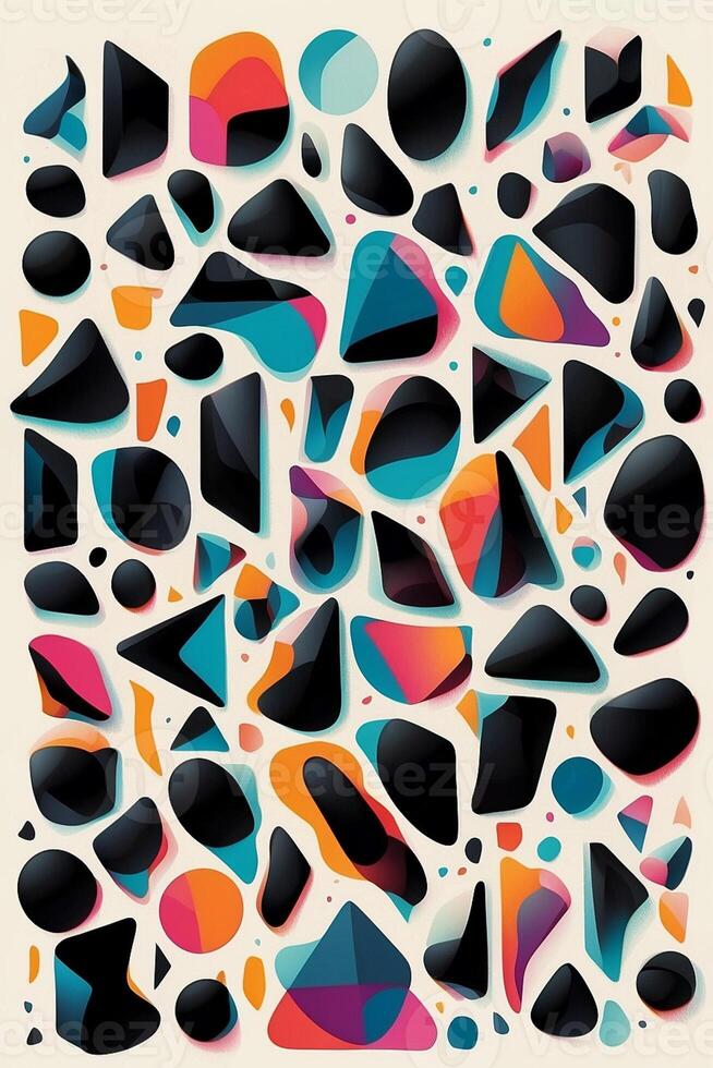 abstract geometric pattern with colorful shapes photo