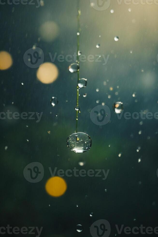 background of rain on blurred bokeh photo