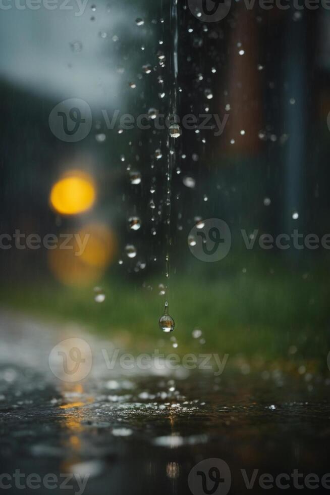 antecedentes de lluvia en borroso bokeh foto