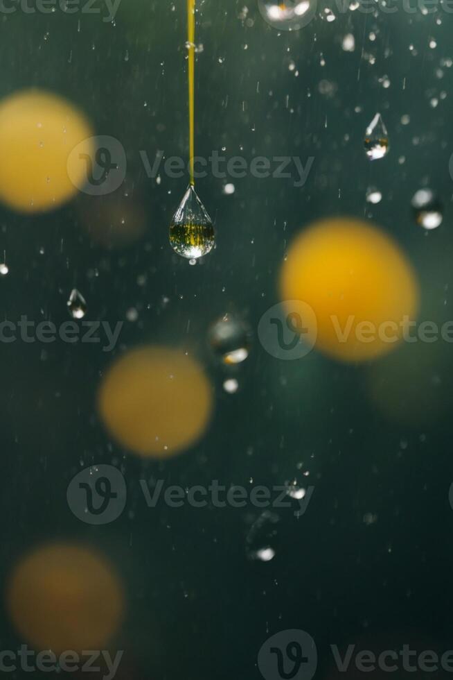 background of rain on blurred bokeh photo