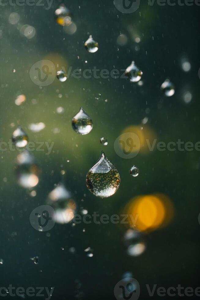 background of rain on blurred bokeh photo