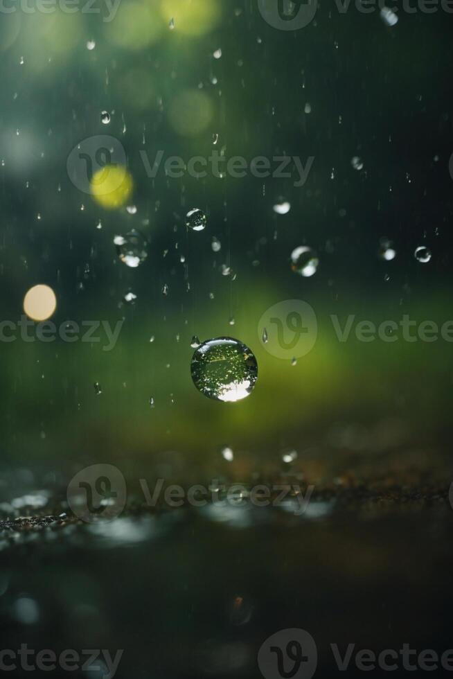 antecedentes de lluvia en borroso bokeh foto
