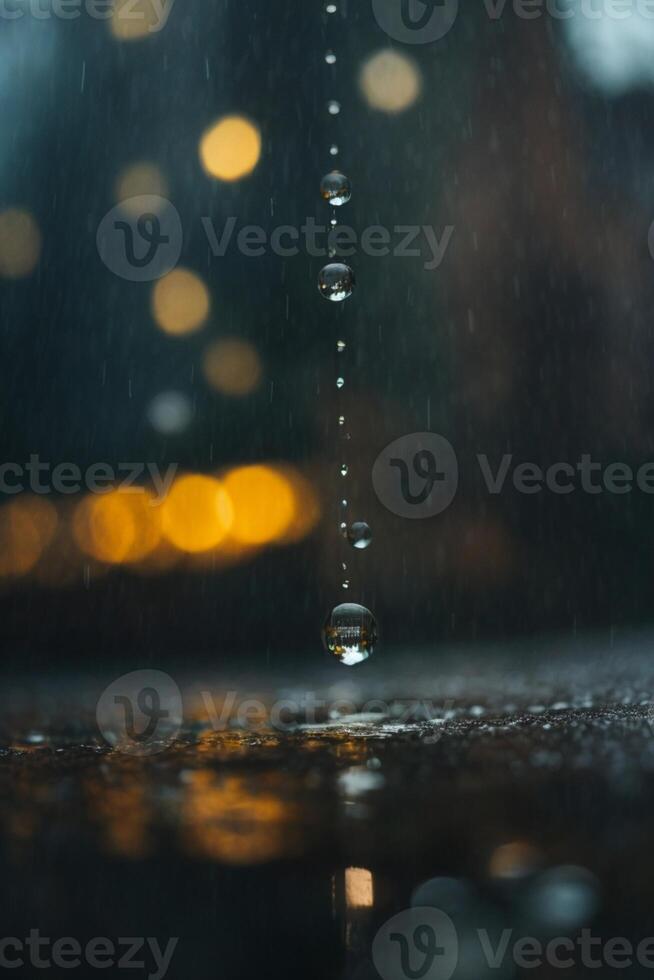 background of rain on blurred bokeh photo