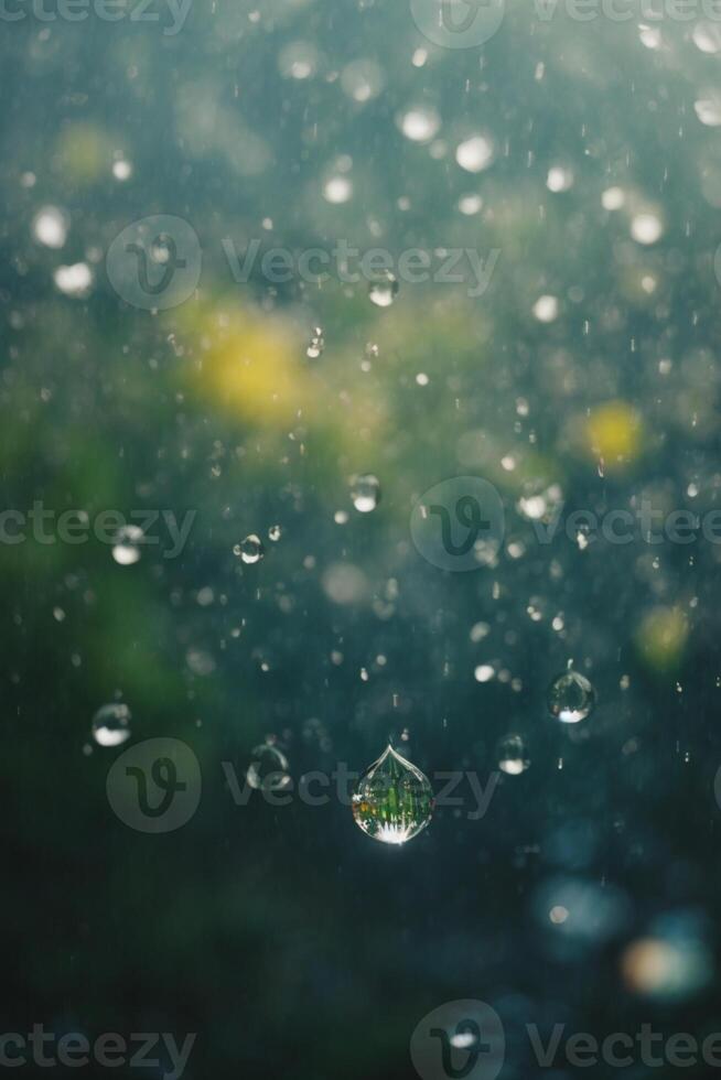 background of rain on blurred bokeh photo