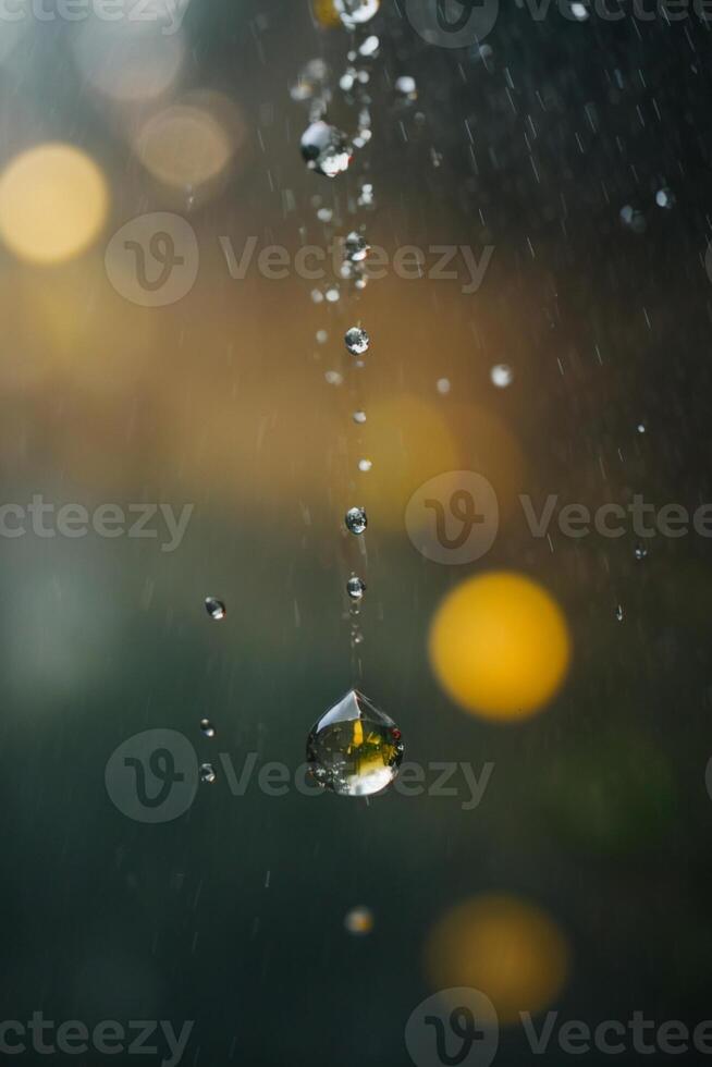 raindrops on the ground in a puddle photo