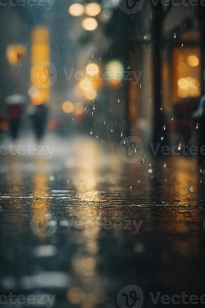 gotas de lluvia en el suelo en el lluvia foto