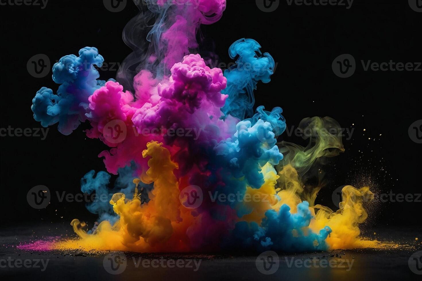 colorful smoke is being created in the air photo