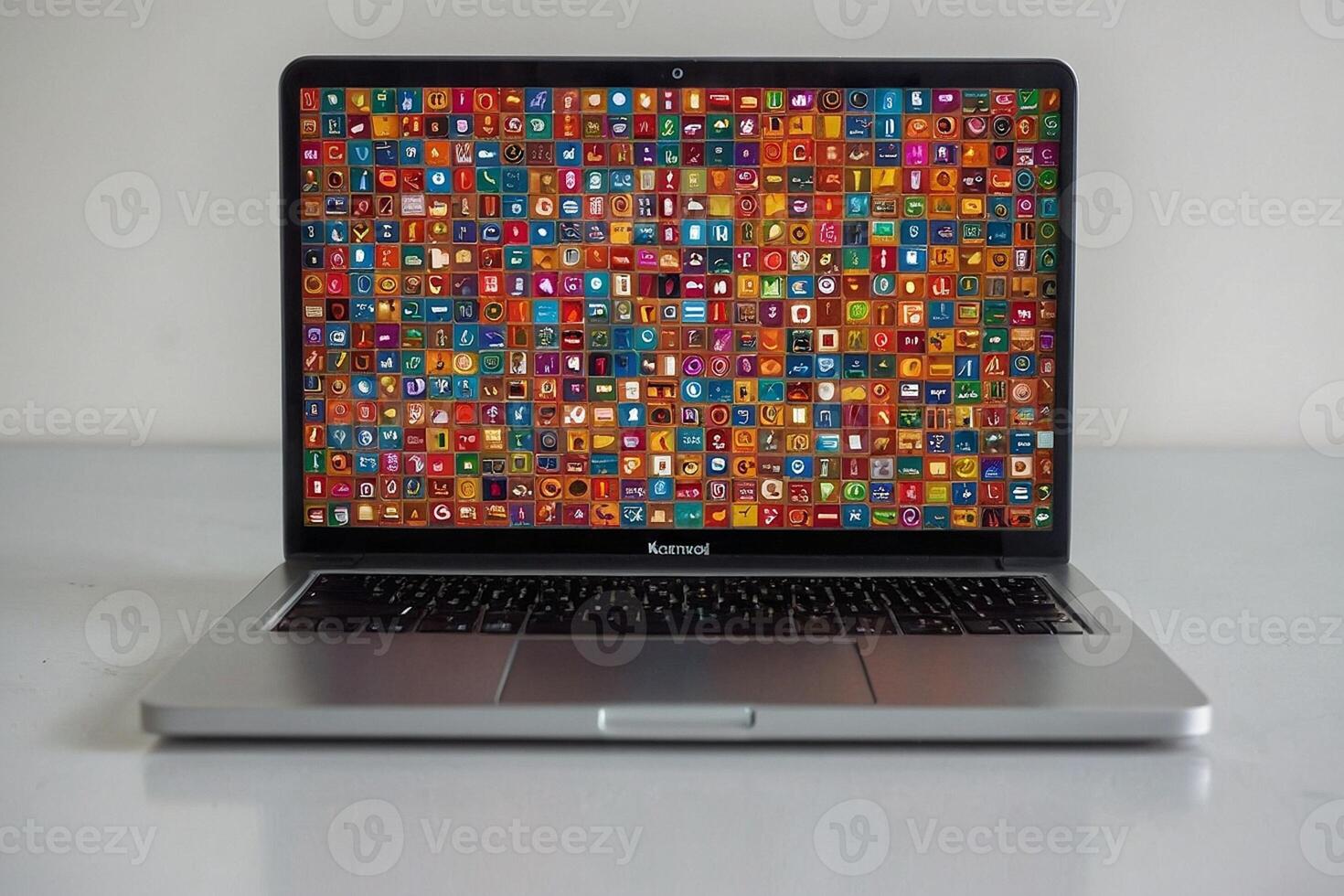 a laptop with colorful squares on the screen photo