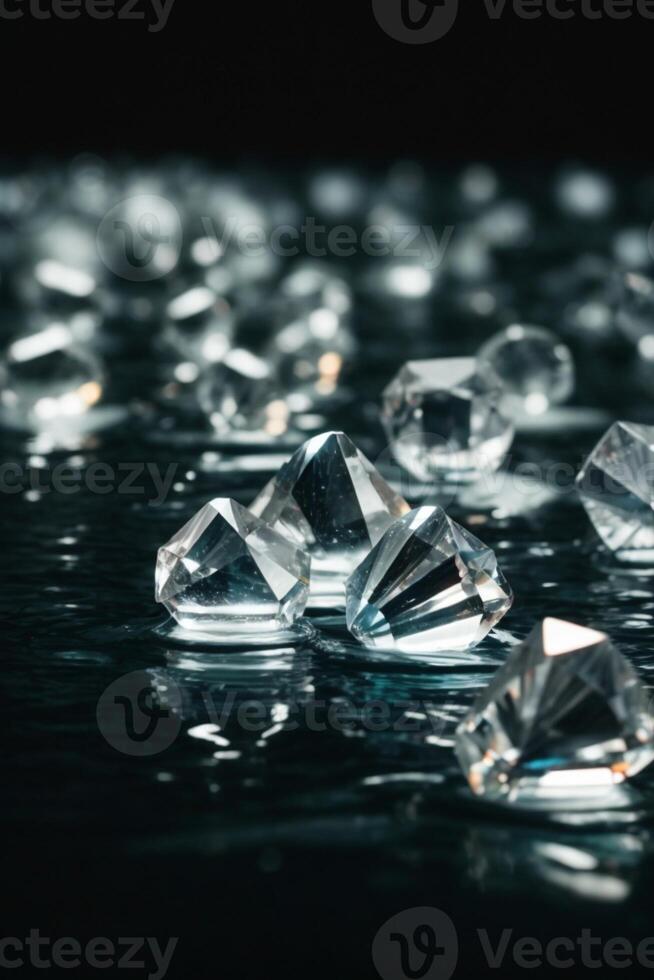 diamonds on a black background photo