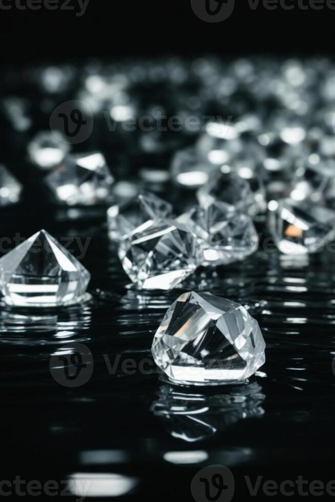 diamonds on a black background photo