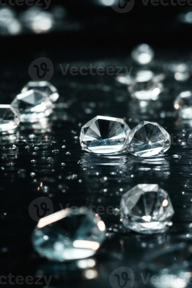 diamonds on a black background photo