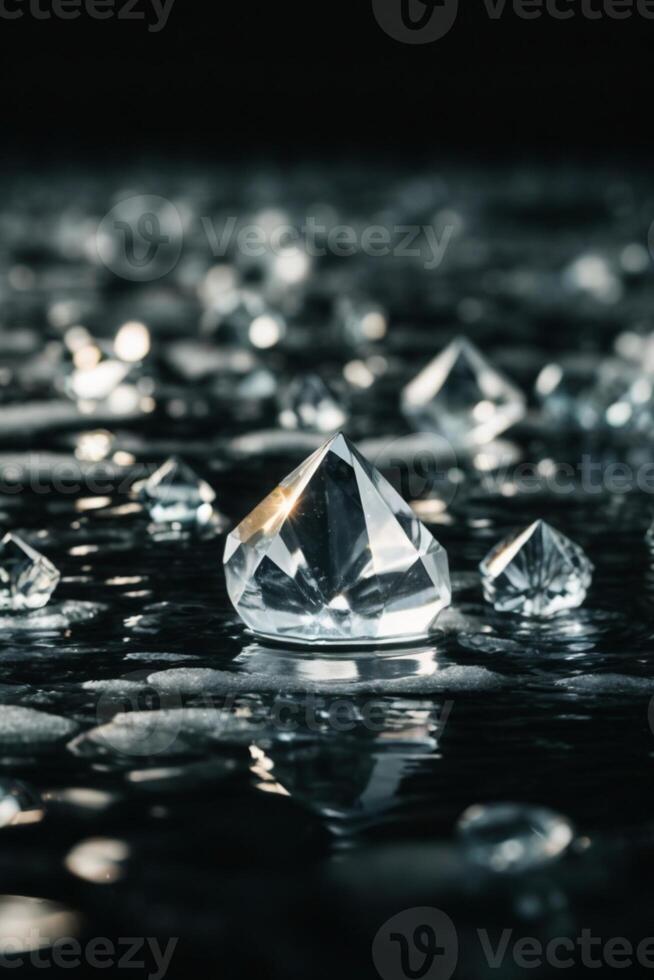 diamonds on a black background photo