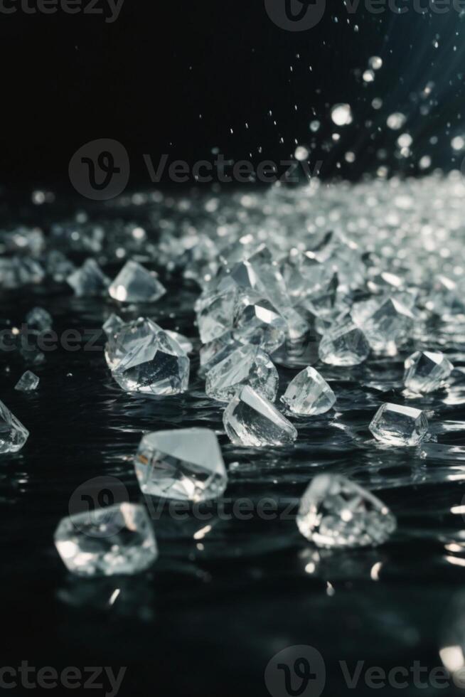 diamonds on a black background photo