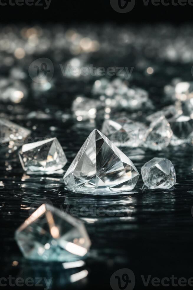 diamonds on the water surface photo