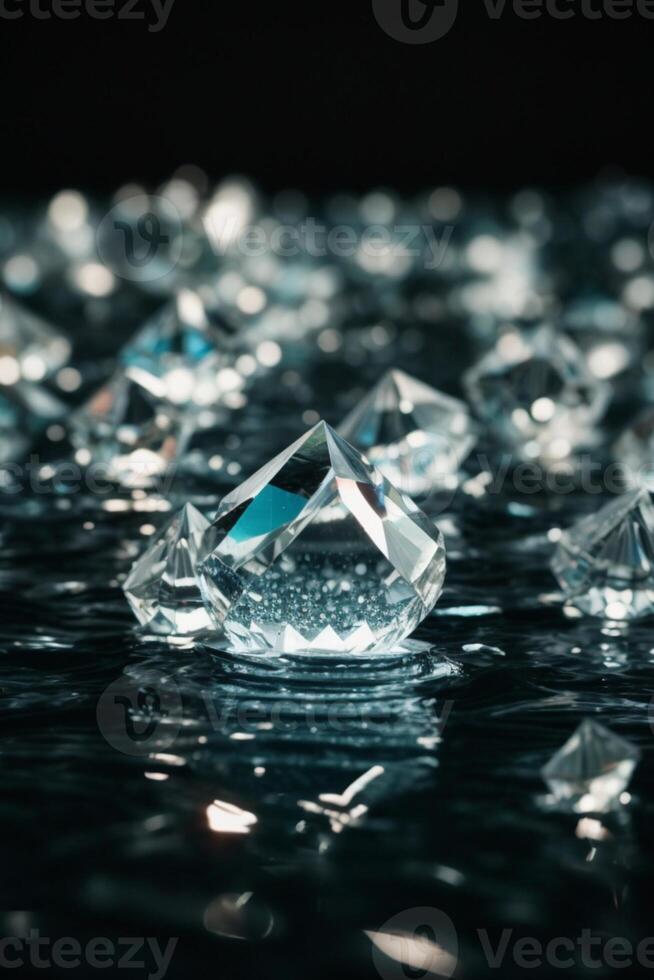 diamonds on the water surface photo