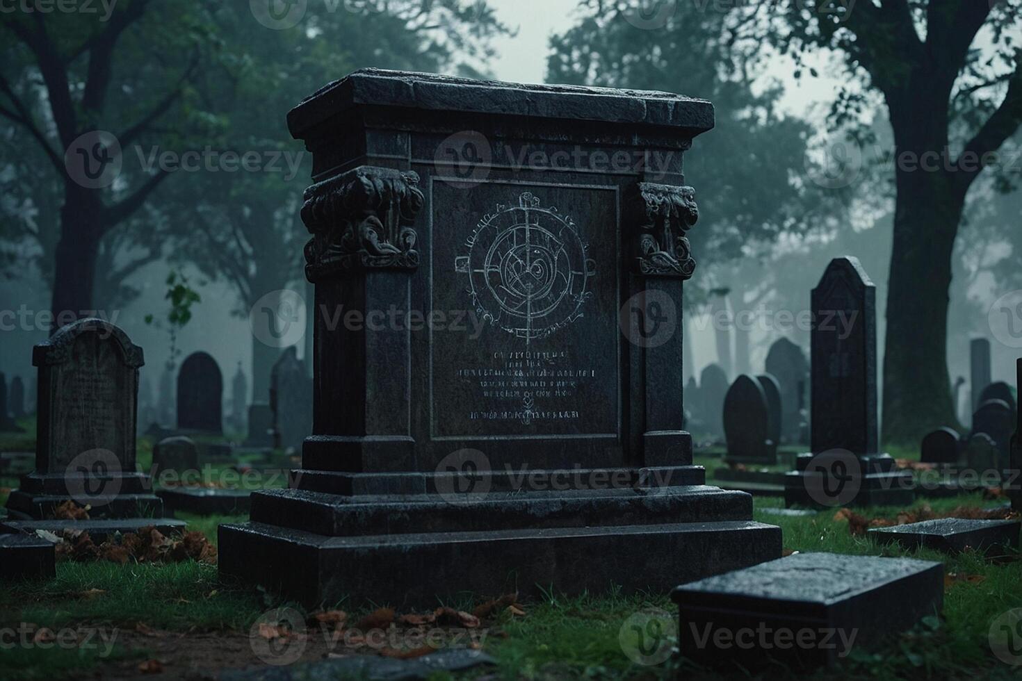 a candle is lit in front of a tombstone photo