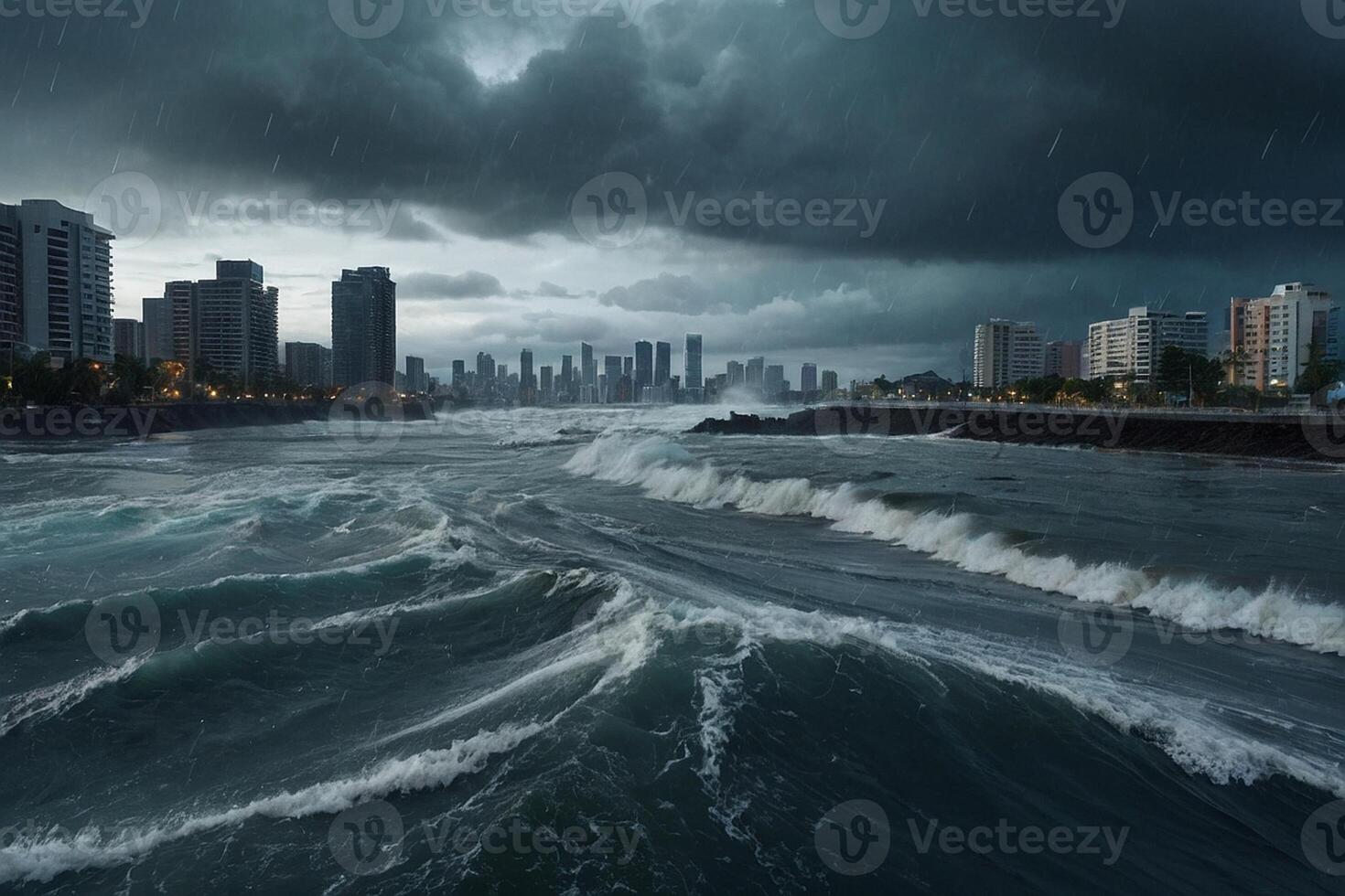 stormy weather in the city of panama photo