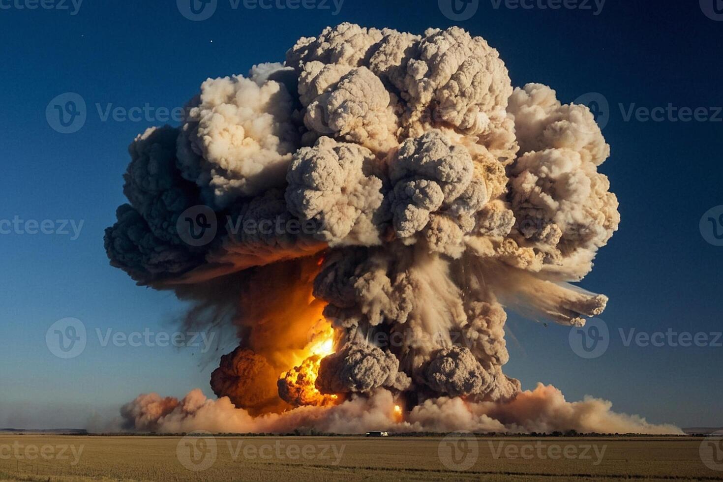 a large explosion is seen in the sky photo