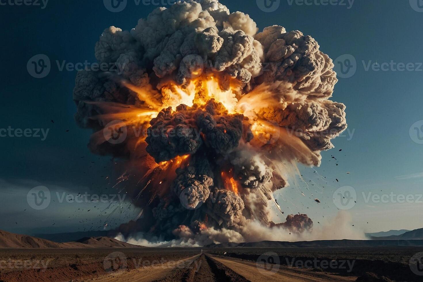 a large explosion is seen in the sky photo