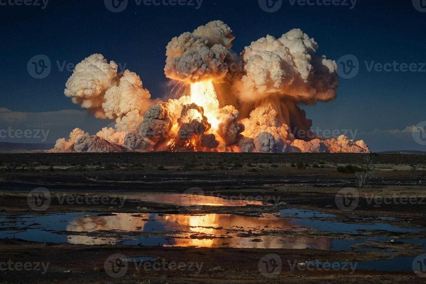 a large explosion is seen in the sky photo