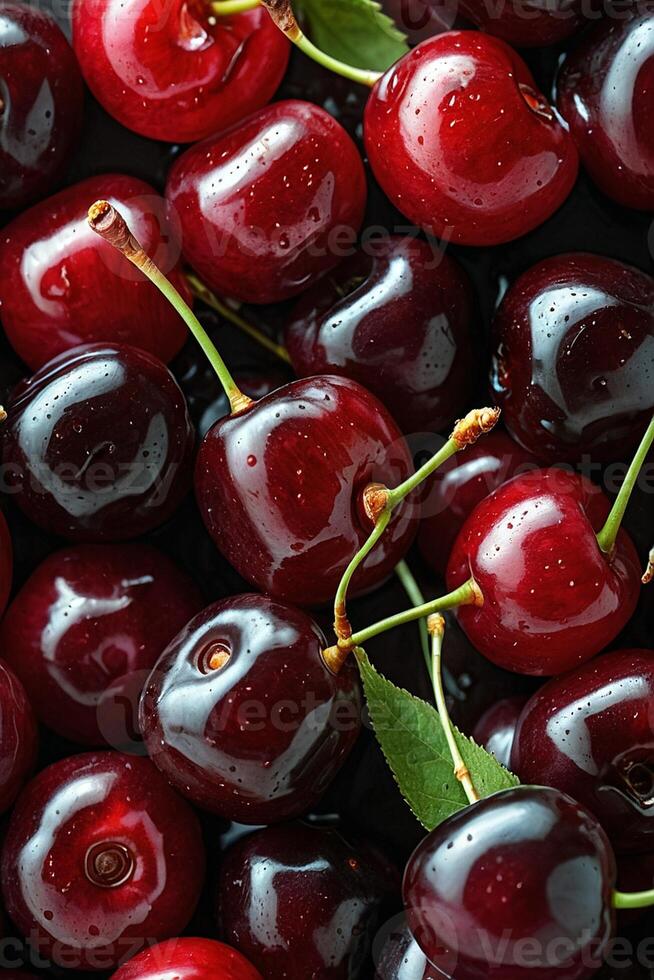 a close up of a bunch of cherries photo