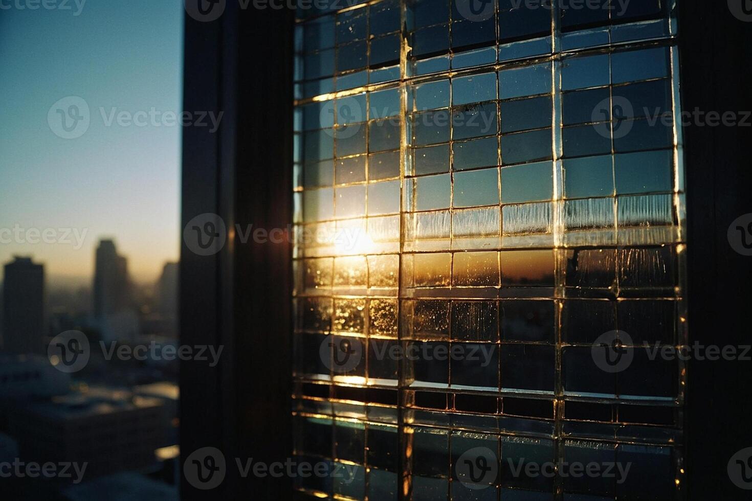 a photo of a building with windows and a city view