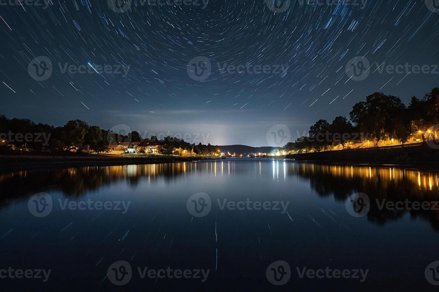 star trails over the campground photo