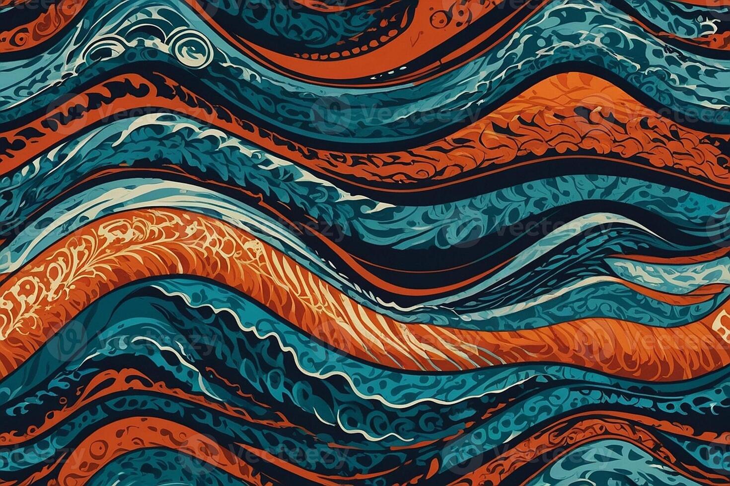 AI generated a close up of a colorful, wavy knit fabric photo