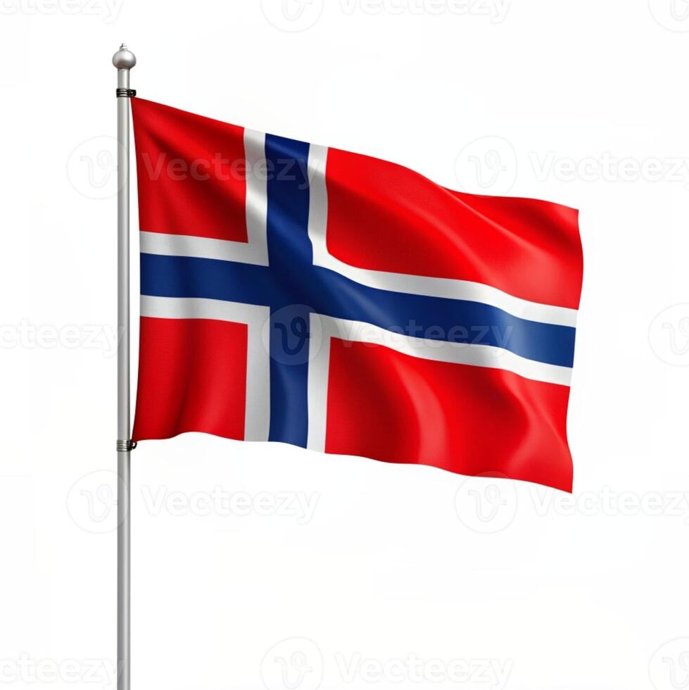 AI generated the flag of norway waving in the wind photo