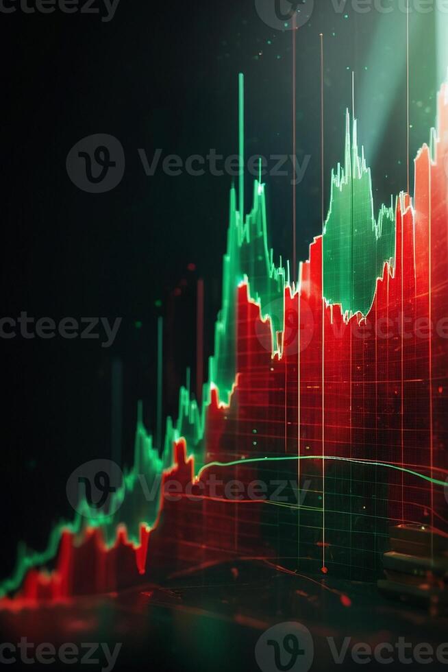 ai generado un resumen valores gráfico con un rojo y verde antecedentes foto