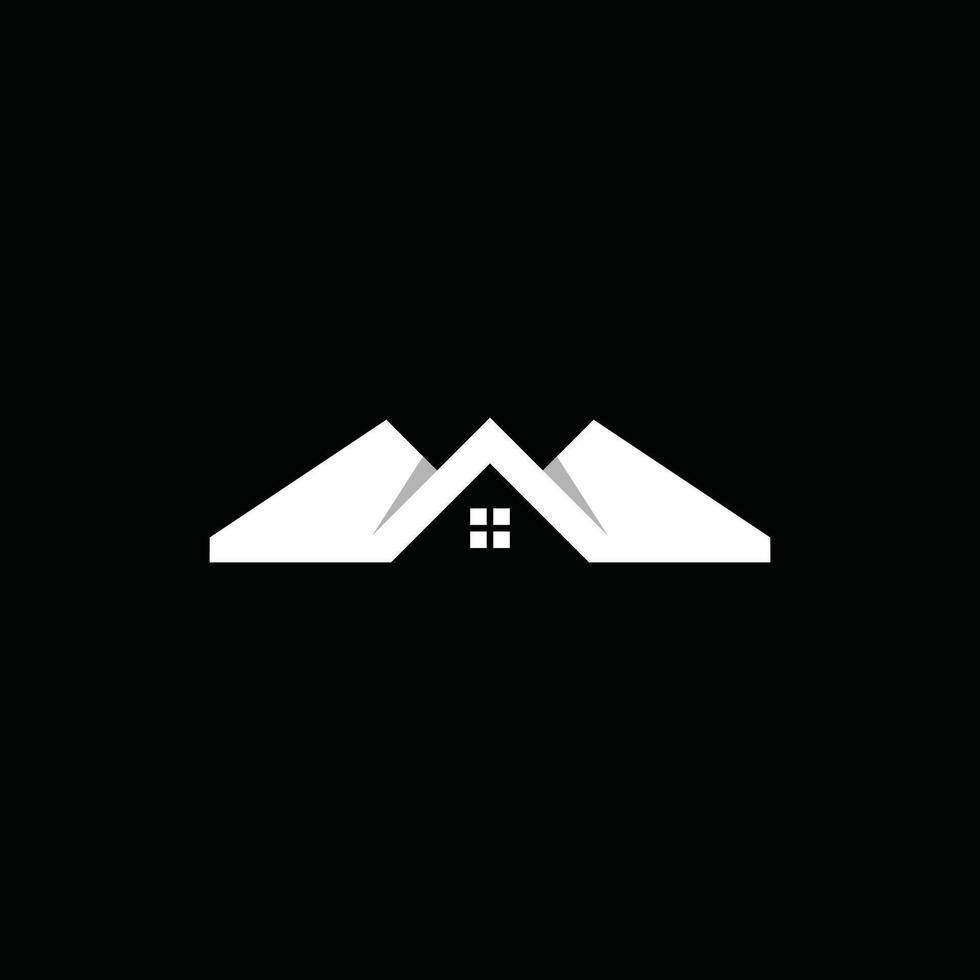 Mountain Home Minimalist logo design, logo for your company vector