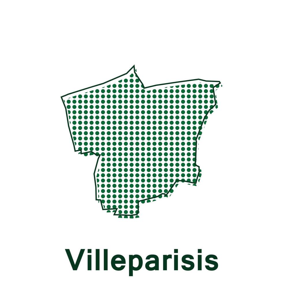 Map City of Villeparisis Dot Style concept infographics element, trip around the world design template vector