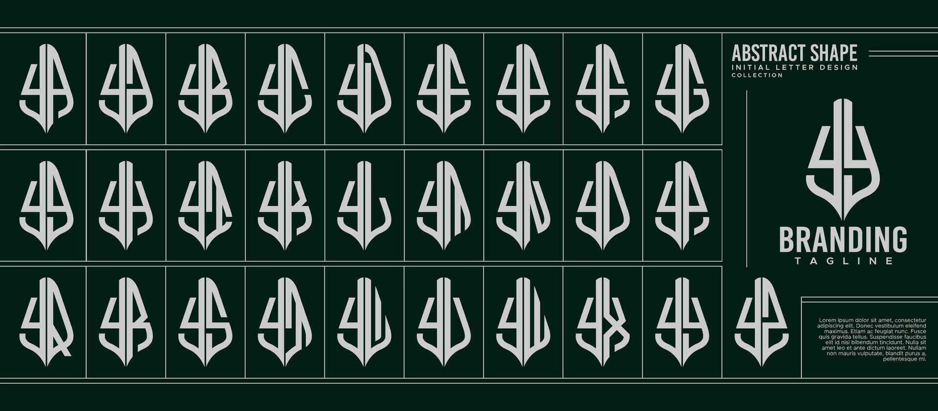 geométrico resumen forma inicial y aa letra logo conjunto vector