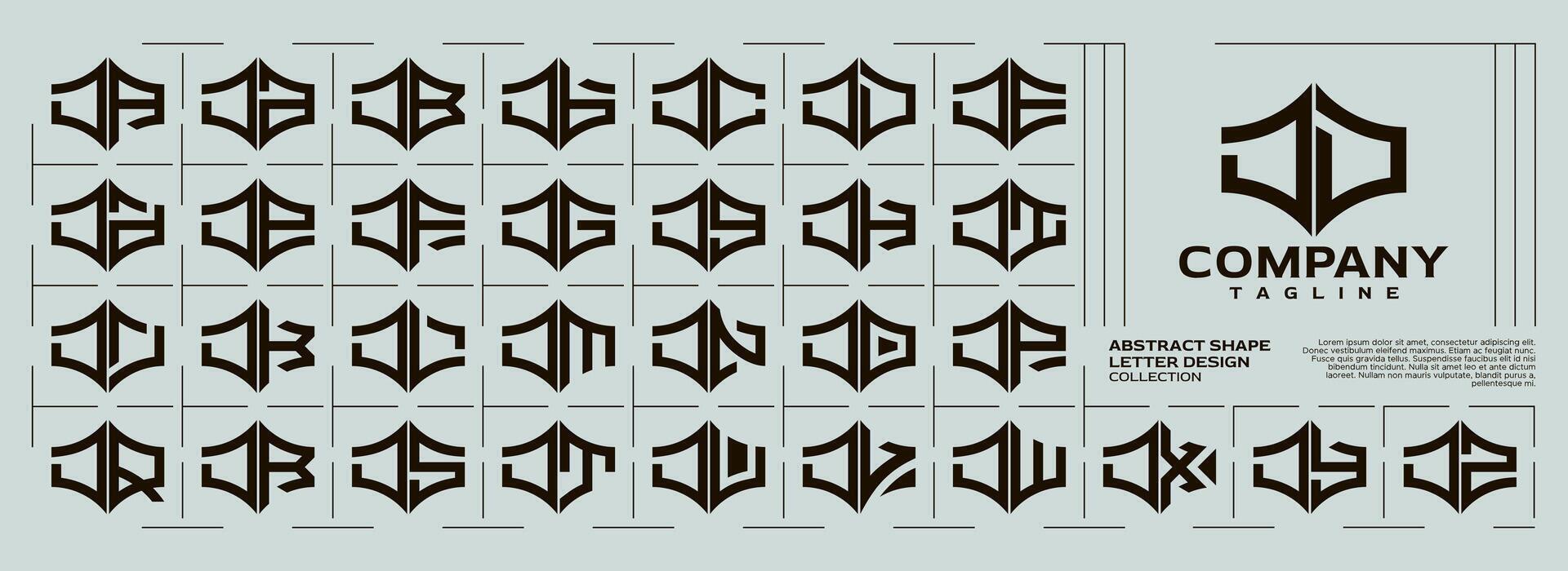 Luxury abstract shape letter D DD logo set vector