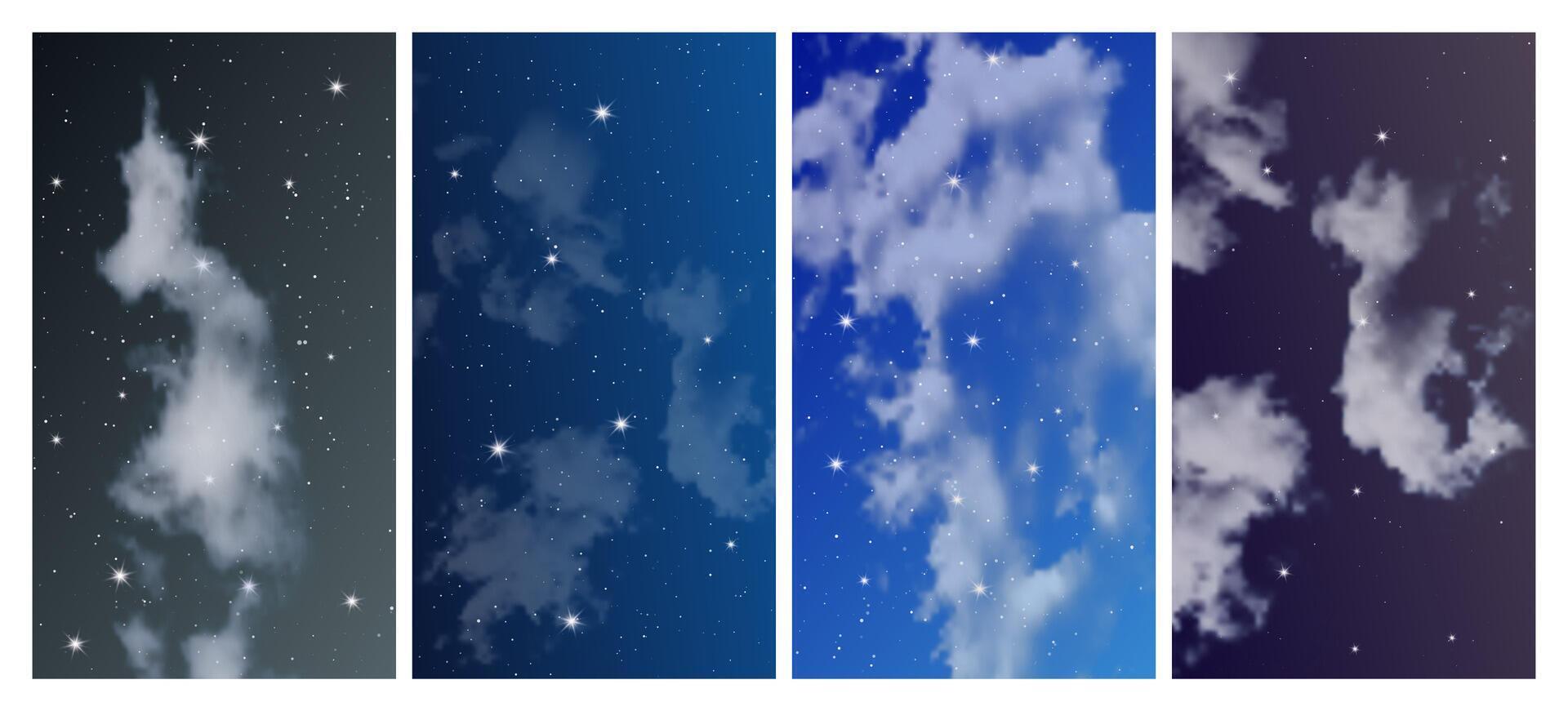 Night sky with many stars vector