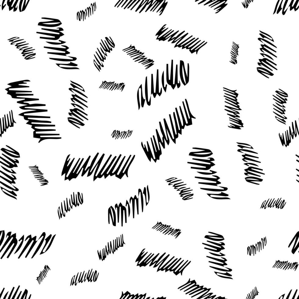 Seamless pattern with black pencil brushstrokes vector