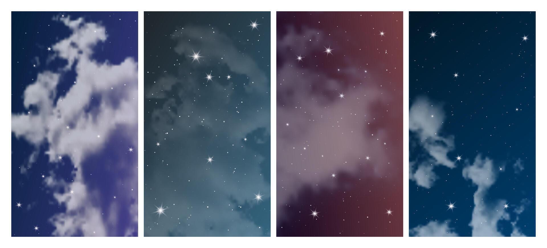 Night sky with many stars vector