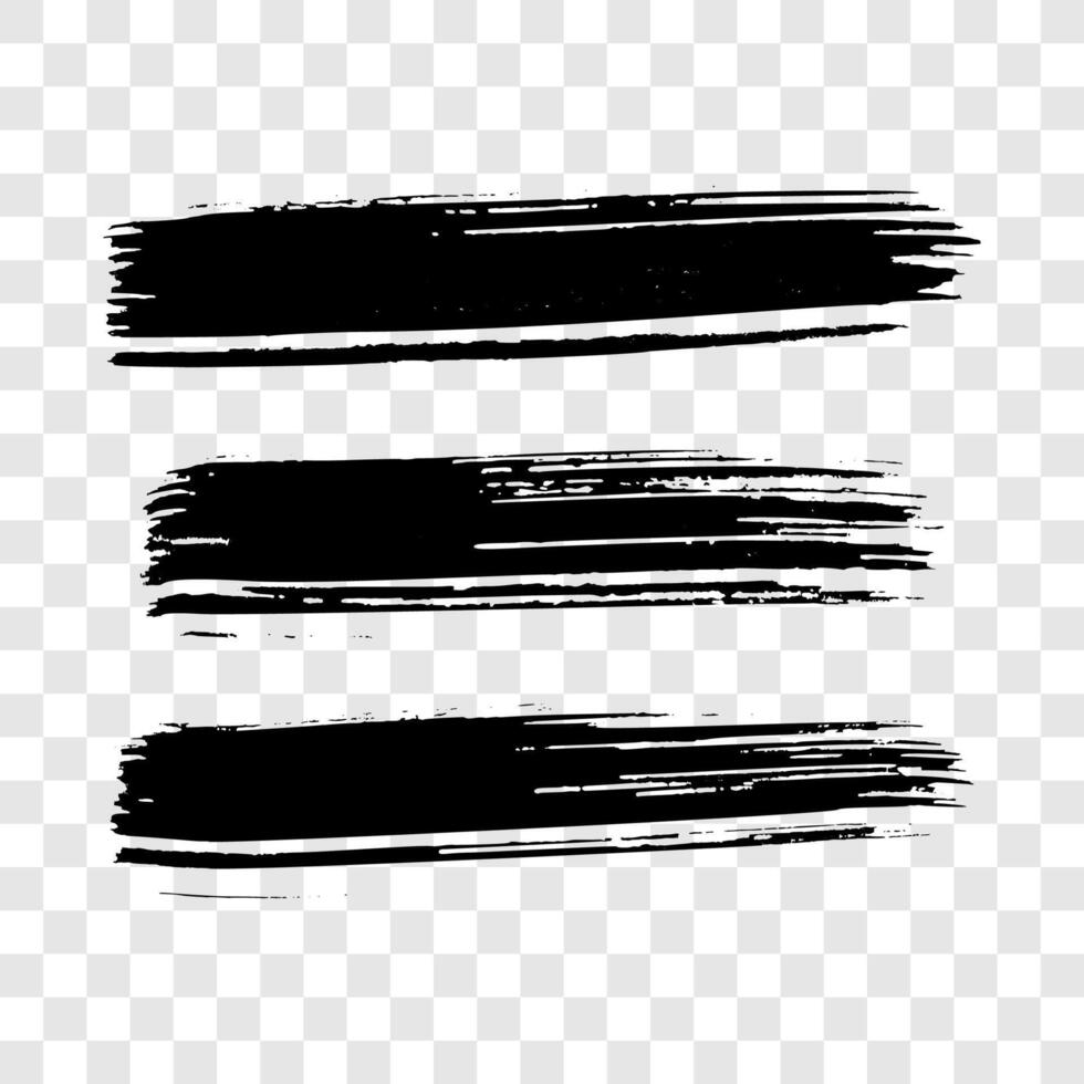 Black brush stroke. Set of hand drawn ink spots isolated on background. illustration vector