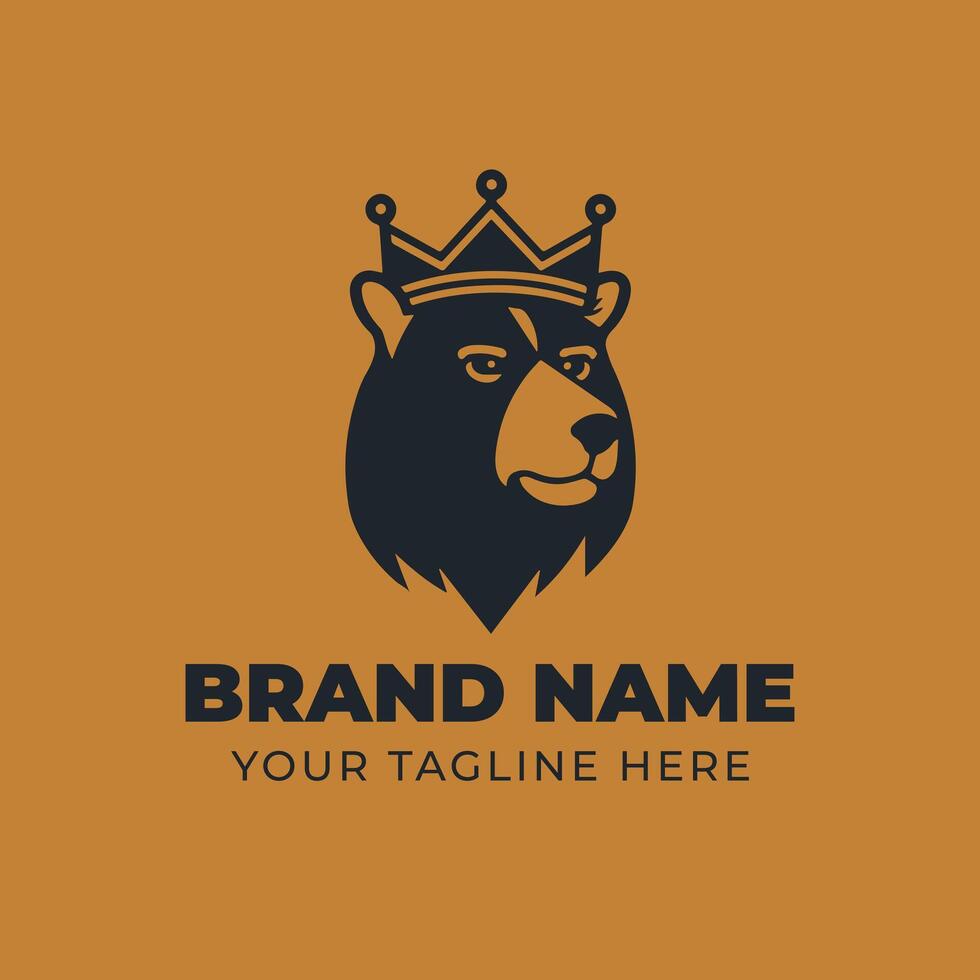 Bear king vintage logo vector