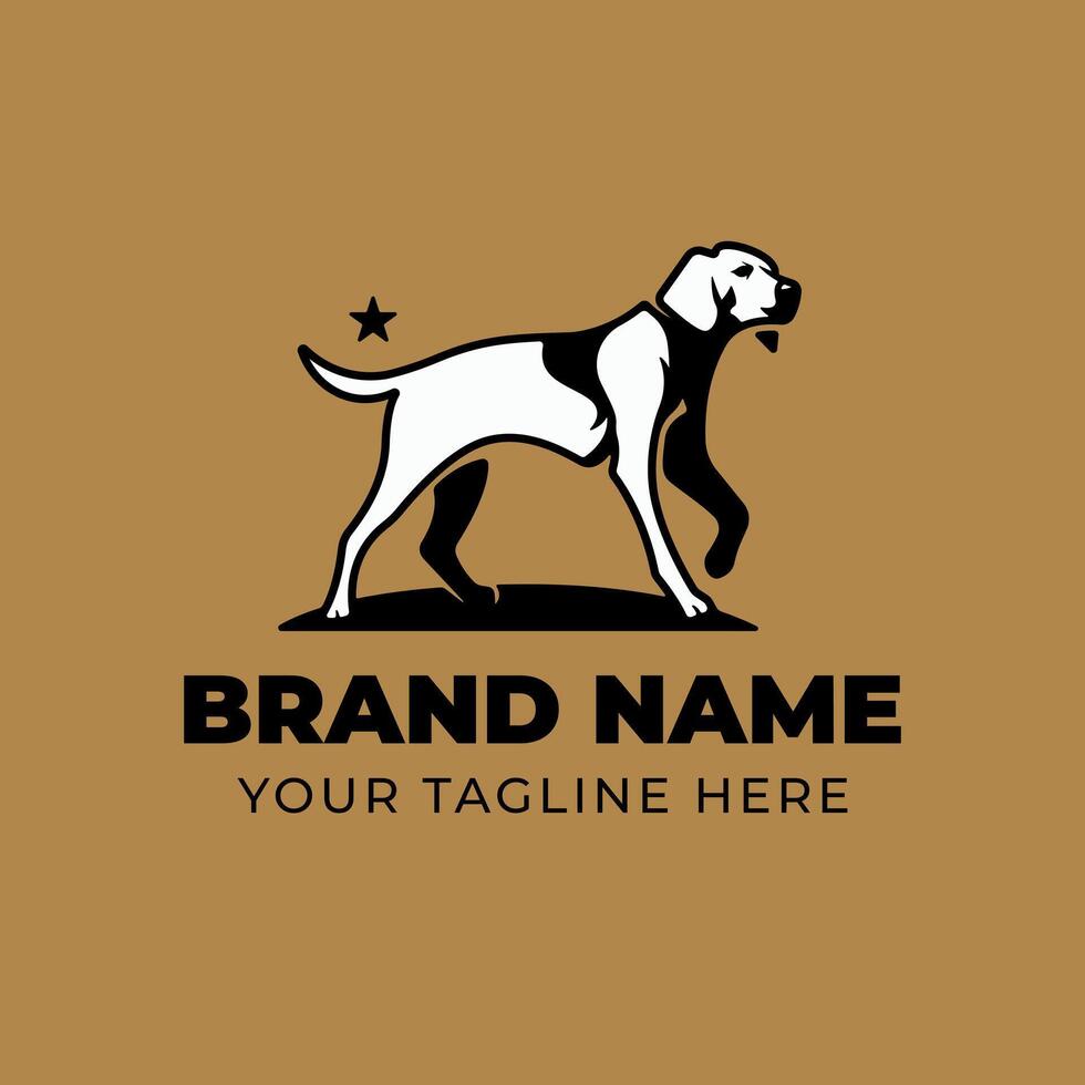 Bird hunting pointer dog logo vector