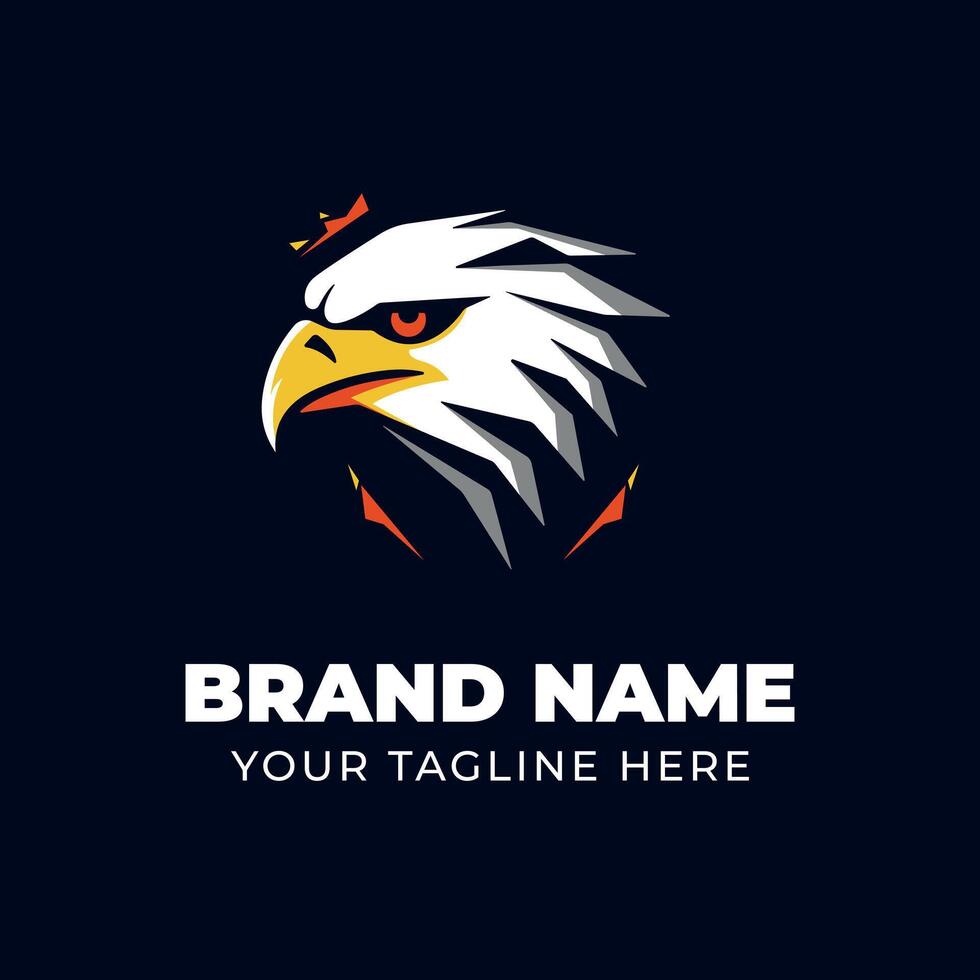 Eagle crown mascot logo vector