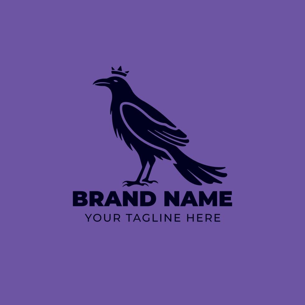 Raven crow minimalistic logo vector
