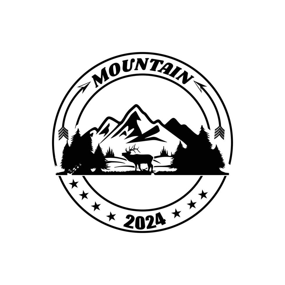 Mountain illustration, outdoor adventure . vector