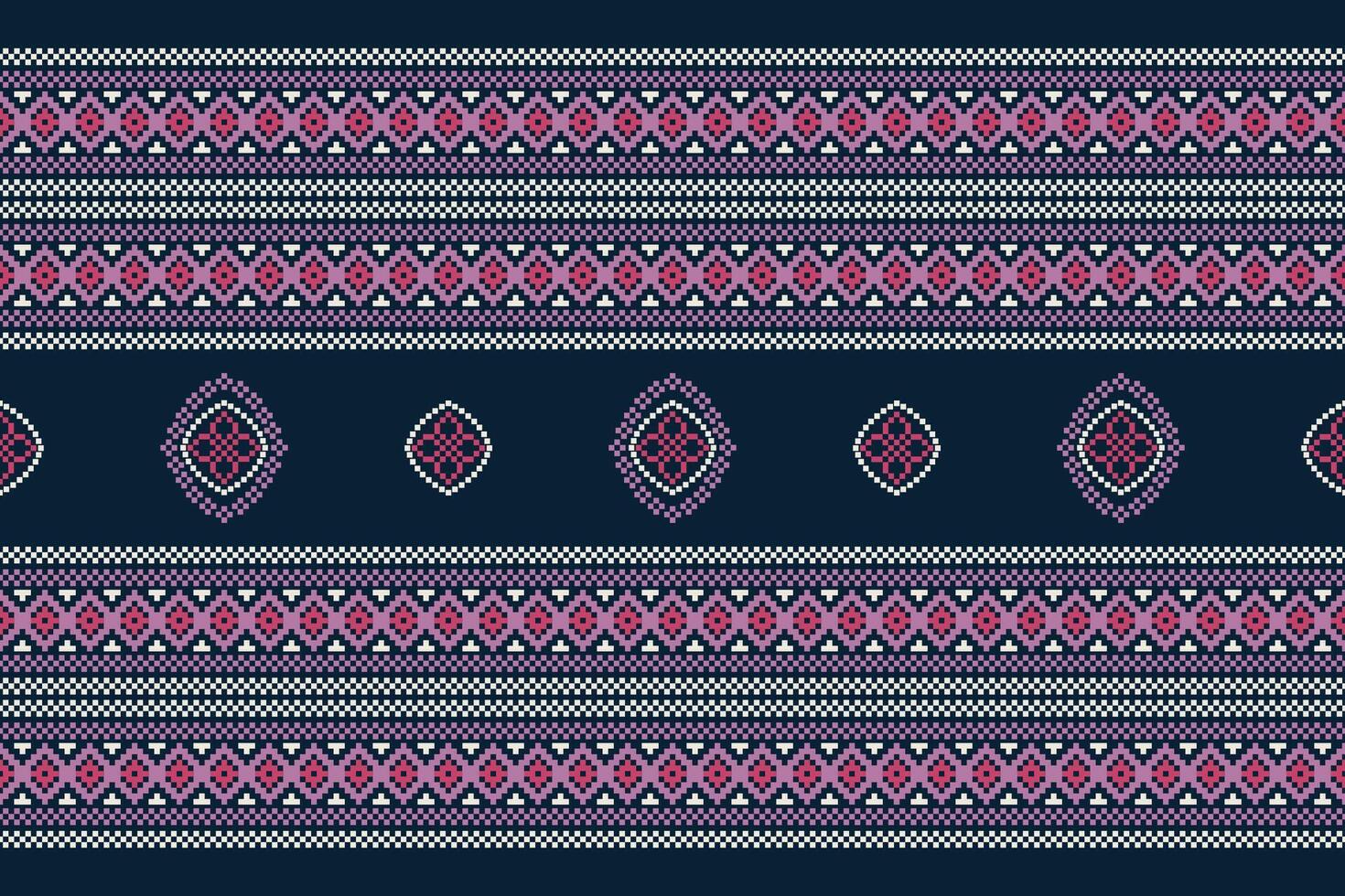 tradicional étnico motivos ikat geométrico tela modelo cruzar puntada.ikat bordado étnico oriental píxel Armada azul antecedentes. resumen, ilustración. textura, decoración, papel tapiz. vector