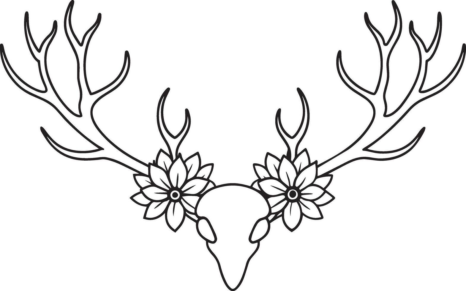 Deer head with horns design, Animal zoo life nature and fauna theme illustration vector