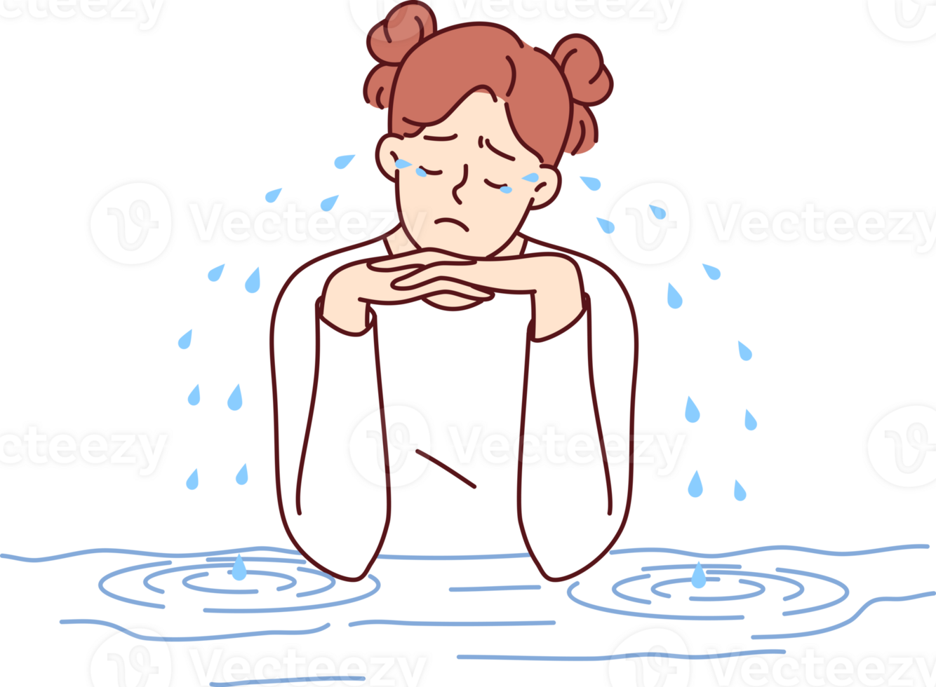 tiener- vrouw is huilen zittend Bij tafel, ervaren spanning en depressie ten gevolge naar problemen met klasgenoten of school- pesten. meisje huilen na breken omhoog met vriendje of ruzie met vriend png